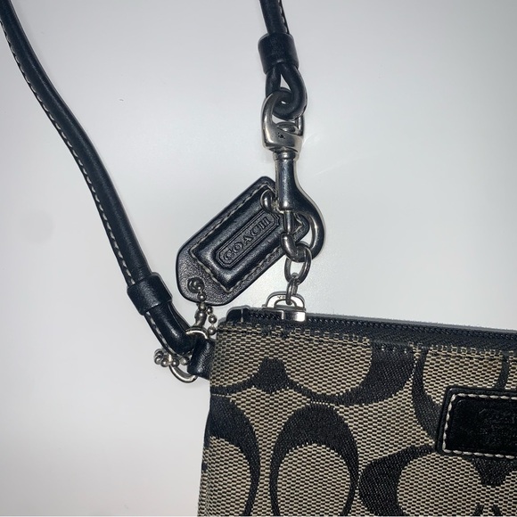 Coach Wristlet Wallet Signature‎ C Jaquard Print Classic Mini Bag Black Logo - Picture 4 of 9